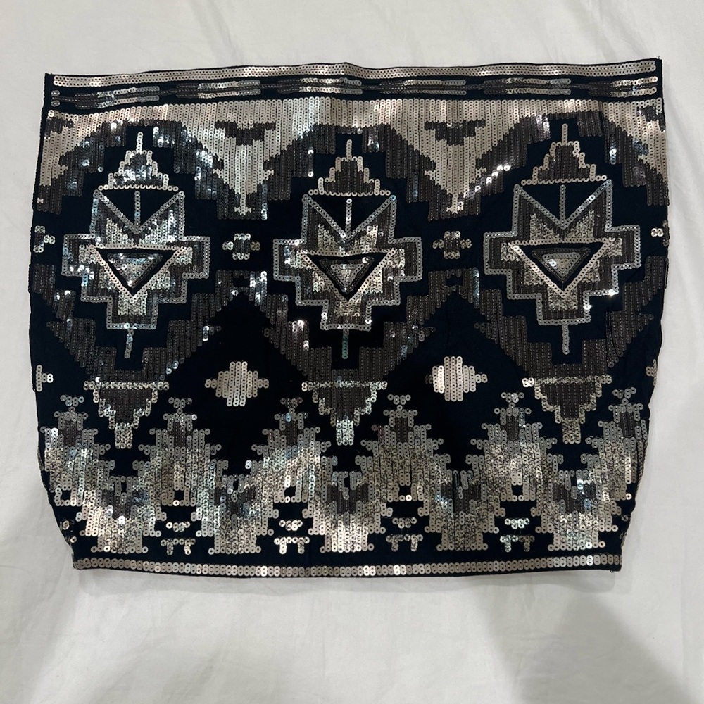 Black and Silver Sequin Skirt